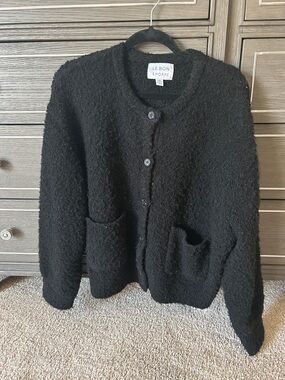 Le Bon Shoppe Women's Black Bouclé Teddy Jacket